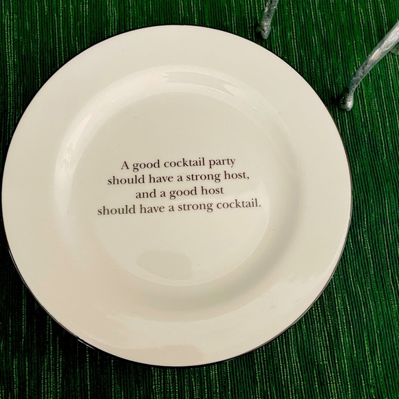 Pottery Barn Cocktail Quotes Appetizer Plates (set of 4) - Picture 4 of 6